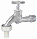 ALVA Auslaufventil mit Schlauchverschraubung, mit Knebel-Oberteil, 3/4", matt chrom