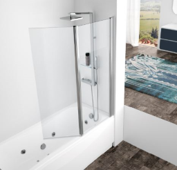 ALVA Varia Wannenwand 2-teilig 150x120cm, ESG Clean, Silber - AQDUVA6C