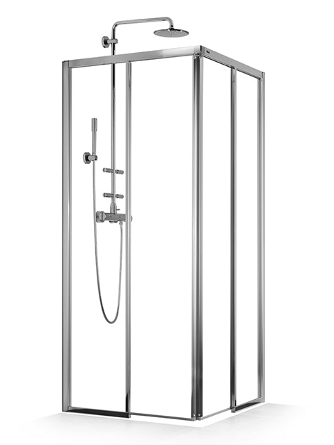 PALME Palme Drive 1.0 Eckeinstieghälfte 2-tlg. links 90x200cm Glas H1, silber  – DXE2B90A/H1/20