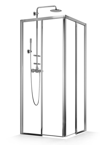 PALME Palme Drive 1.0 Eckeinstieghälfte 2-tlg. links 90x200cm Glas H1, silber  – DXE2B90A/H1/20