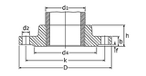 Alva Gewindeflansch  / DIN2566 / PN 10 5/4" schw. / RSt 37.2 (S235JRG2) - 2566S32