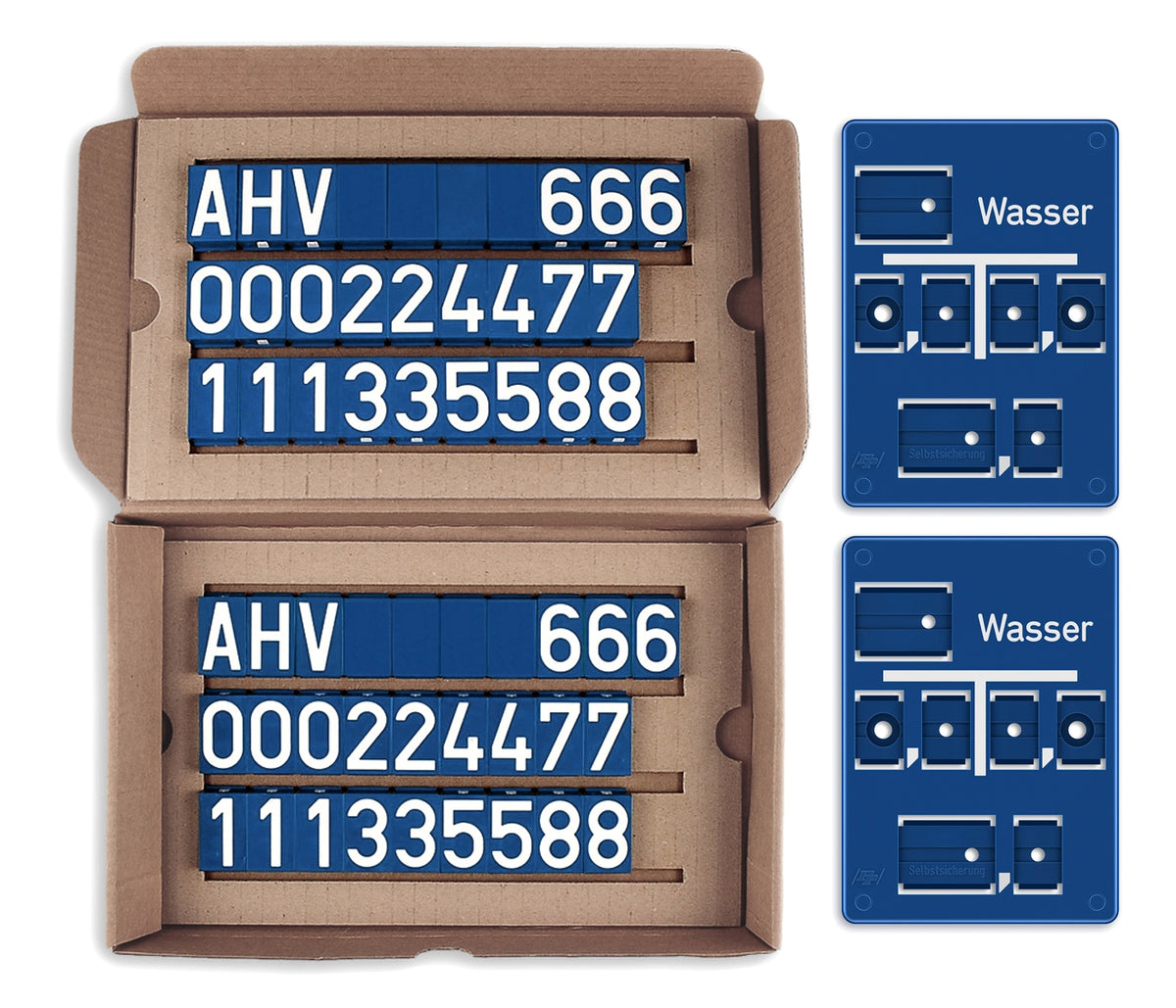 FRANKEN 100x140 Set Wasser Form C blau 2 Schilder + Feldermaterial, FP-System   – 10802