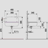EISENBERG ABU-Plast Wall-Mounted Slop Sink with Overflow, white – 60.001.01..0099