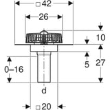GEBERIT GE Pluvia DWE 25L for Bitumen d90 359099 – 359.099.00.1