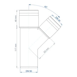 POLOPLAST PP Branch POLO-KAL XS DN 50/40/45Degree – 102212