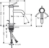 HANSGROHE HG Tecturis S WTM 110 with pop-up waste set chrome – 73310000