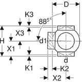 GEBERIT GE PE Double-Y-branch 88.5/90 deg. d 110/110mm 367335 – 367.335.16.1