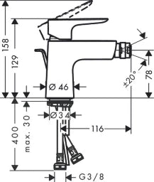 HANSGROHE HG Talis E Bidetmischer chrom  – 71720000