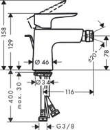 HANSGROHE HG Talis E Bidetmischer chrom  – 71720000