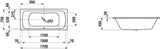 LAUFEN Laufen Pro Bathtub 170x75x45cm, no anti-slip, white – H2269500000401