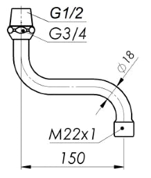 SCHMIEDL GS S-Auslauf 13mm mit Perla Düse   – GS0013-160P