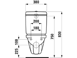LAUFEN Laufen Moderna R Wall-mounted WC close-coupled 82054.9 rimless o.SPK white – H8205490000001