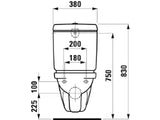 LAUFEN Laufen Moderna R Wall-mounted WC close-coupled 82054.9 rimless o.SPK white – H8205490000001