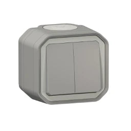 LEGRAND FR AP Series switch 10 AX, plug-in terminals, IP55, IK08, grey – 069714L