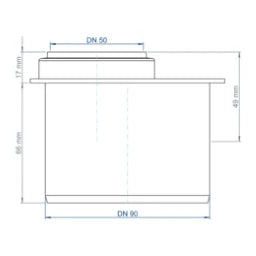 POLOPLAST PO Transition Pipe Short POLO-KAL DN 90/50 - 02292