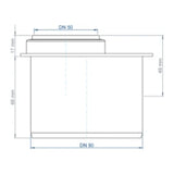 POLOPLAST PO Transition Pipe Short POLO-KAL DN 90/50 - 02292