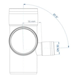 POLOPLAST PO Double Branch 90-degree bend POLO-KAL XS DN 110/110/50/87degrees – 102291