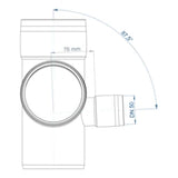POLOPLAST PO Double Branch 90-degree bend POLO-KAL XS DN 110/110/50/87degrees – 102291
