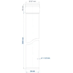 POLOPLAST PO Steckmuffenrohr POLO-KAL 3S DN 90/3000  – 102416