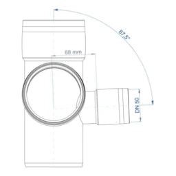 POLOPLAST PO Double Branch Corner Fitting POLO-KAL XS DN 90/90/50/87 Degrees – 102826
