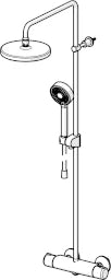 HANSA Hansa Micra Rain Shower Faucet with Hand Shower, 3-Spray, Projection 445 - 470 mm, Chrome – 4435 0130