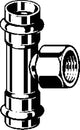 VIEGA Viega T-Stück mit SC Temponox 1717.2 in 28mmxRp3/4x28mm Stahl nichtrostend  – 810 917
