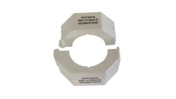 BERNHARDT'S Plombierschelle für 5/4"-Muttern, weiss für HWZ, m. Aufdr.: "ÖFFNEN BEI STRAFE "   – 6407
