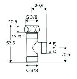 SCHELL SCHELL T-Stück 3/8" chrom f.NA-u.Spültischventile  – 27 028 06 99