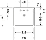 DURAVIT Duravit Starck 3 Vital Washbasin 600mm with overflow, with tap platform, 1 tap hole, white – 0309600000