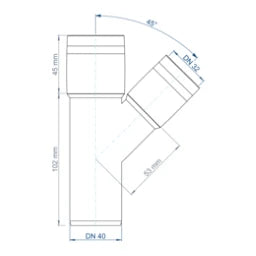 POLOPLAST PO Branch POLO-KAL XS DN 40/32/45Degree – 102203