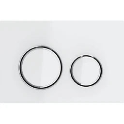GEBERIT GE Actuation plate Sigma50 2-quantity glass white, round - 115.884.SI.1