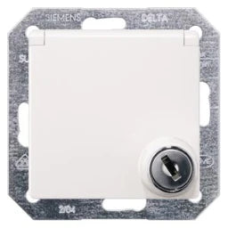 SIEMENS Schuko socket with hinged cover, DELTA i-system, titanium white – 5UB1916
