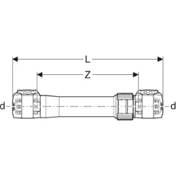 GEBERIT GE FlowFit Langkupplung SiBr d16mm   – 620.020.00.1