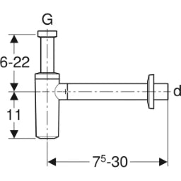 GEBERIT GE Direktsiphon fuer Waschtisch, d32, schwarz matt  – 151.034.14.1