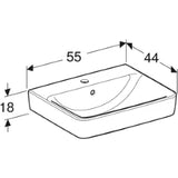 GEBERIT SANITARY Geberit Renova Plan Washbasin 55x44cm white with tap hole, with overflow – 501.632.00.1