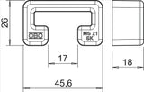 OBO Moulded protective cap for rail MS 21 4 1x21 Polyethylene pastel orange RAL 2003 – 1122902