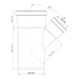 POLOPLAST PO Abzweig POLO-KAL NG DN 90/50/45Grad   – 02210