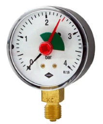 JAKO Manometer Fig.H 31A 1/2" 80 mm Dm. Anschl.unten o.V.   – 1200035000