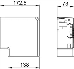 OBO Flat angle Hood moulding 70x130mm Polycarbonate/Acrylonitrile Butadiene Styrene pure – 6274420
