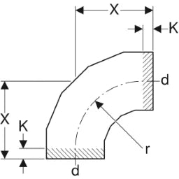 GEBERIT GE PE Bend 90 Deg. d315mm – 372.055.16.1