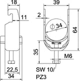 OBO U-bolt Clamp 2056 28-34mm Steel hot-dip galvanized – 1186729