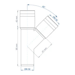 POLOPLAST PP Branch Fitting POLO-KAL XS DN 32/32/45Degree – 102200