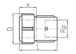 FISCHER GEORG FITTINGS Primofit Transition Piece with Internal Thread, 3/4" for Steel Pipes, black – 775217052