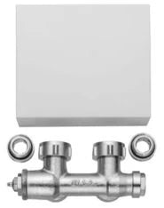KERMI HEIZUNG Kermi Ventilhahnblock-Set Eckform Blende weiß  – ZV01190001