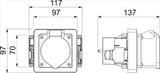 OBO CEE Device Installation Box with CEE Socket 1 6 A 118x98x125 Polyamide Graphite Black R - 6119483