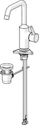 HANSA Hansa EH-Mischer WT-Batt.HANSAVANTIS Zugst.Ablgarn. Ausld. 152 mm chr.Pinheb.  – 5254 2267