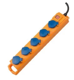 BRENNENSTUHL SuperSolid Socket Strip 5-way yellow/blue 2m H07RNF3G1.5 with switch IP54 – 1159900205