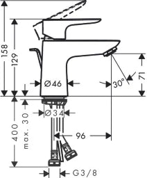 HANSGROHE HG Talis E Basin Mixer Chrome – 71700000