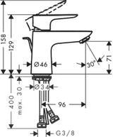 HANSGROHE HG Talis E Basin Mixer Chrome – 71700000