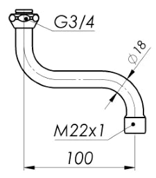 SCHMIEDL GS S-Auslauf 18mm   – GS0014-120P